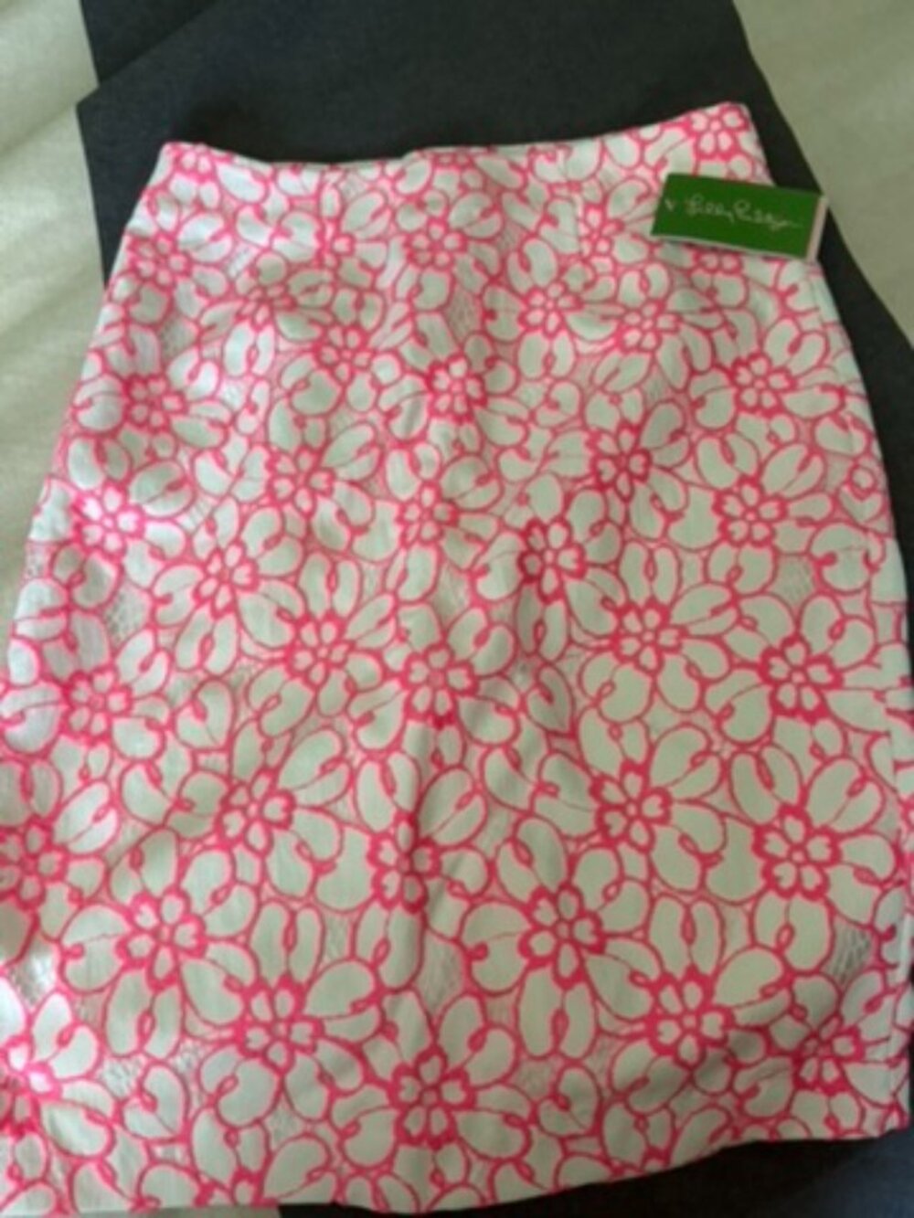Lilly pink/white pencil skirt